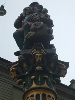 The infamous Giant Eating Babies fountain located near the Zytglogge in Bern