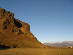 Pétursey mountain in the Mýrdalur valley, South Iceland