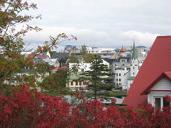 View of central Reykjavík in the fall