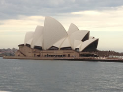 This is the Sydney Opera House taken from a ferry that took us from The Rocks to Double Bay