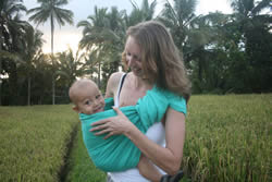 Taking baby for a walk, Bali style!