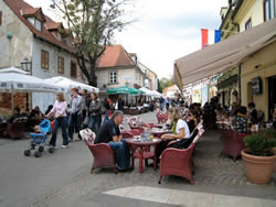 Tkalčičeva Street in Zagreb.  An entire street lined both sides with charming cafes.