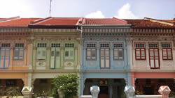 A row of Katong shophouses in the East Coast of Singapore