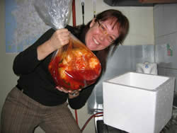 Me, with a huge bag of kimchi from the school custodian (not a severed head).