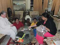 Playing Uno with Bahurani Purnima, grandchildren and Nanhki