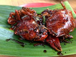 Singapore's famous Chili Crab at Lau Pa Sat.