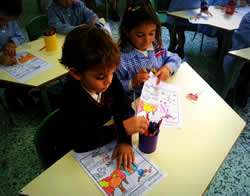 Here are some of my younger students in Spain learning about Autumn!