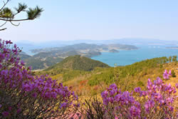 View of the islands from Mt. Daegumsan, Geoje - South Korea