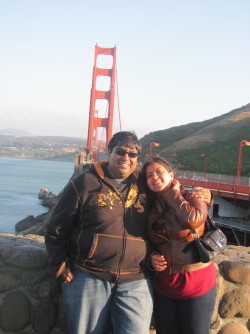 At the Golden Gate Bridge with my husband Rohit