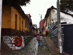 Walking through La Candelaria, in Bogotá's historic center