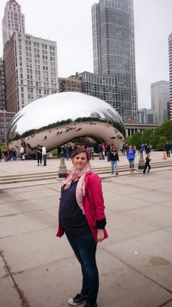 8 months old pregnant me, arrived in Chicago