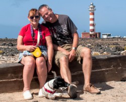 Sue, myself and Oscar at El Cotillo lighthouse