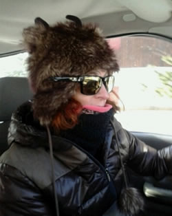 Driving in my moose hat