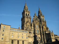 The famous Cathedral of St. James in Santiago de Compostela