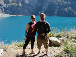 Hiking in Schwarzsee located in the Bernese Oberland Alps