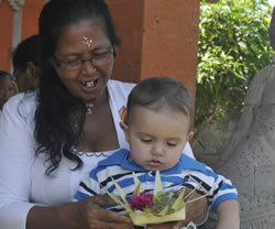 Ana son's Joshua being pampered in Bali
