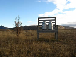 Roadside milk cans in the Rangárvellir valley