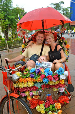 Trishaw ride in Melaka, Malaysia