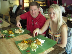 Eating with our hands- banana leaf indian cuisine in KL
