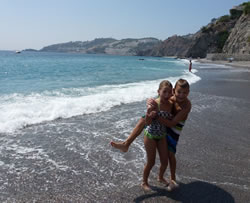Lars and Anya playing at the beach new our home.  We couldn't have a better location.