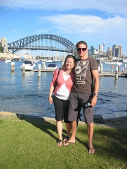 My wife and I in Sydney