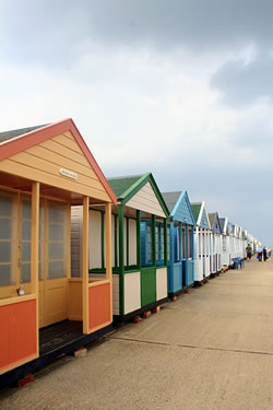 Southwold beach huts on the Suffolk coast