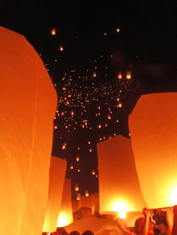 Lanterns during Loy Krathong Chiang Mai