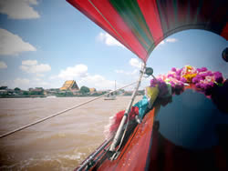 Longtail boat on Chao Praya river - Bangkok