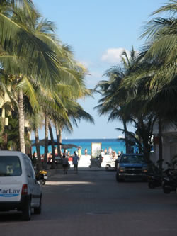 Playa street facing the beach