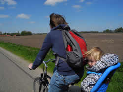 Mark and our Little Man biking from Tilburg to Belgium