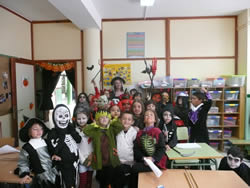 Me and one of my 1st grade classes on Halloween