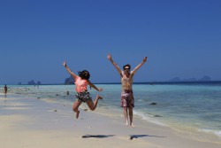 Jumping around in the Trang Islands, Thailand