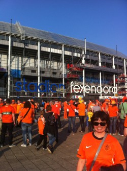 Wearing orange at the football