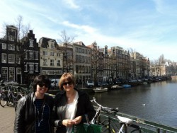 Showing my mum around Amsterdam on a beautiful spring day