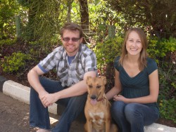 Family photo with our dog, Ginger