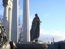 Looking out on Moscow. Er, not me.