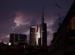The view from our balcony one stormy evening