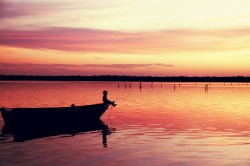 Sunset on the lake a few hours outside of the city where I live in the tropical lowlands.