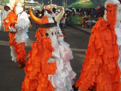 Scary sensay revellers make up part of Dominica's annual Carnival parades.