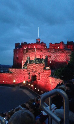 Edinburgh Castle lit up for the Royal Edinburgh Military Tattoo