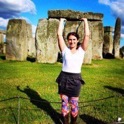 Holding up Stonehenge in my Union Jack tights. Because I'm cool like that.