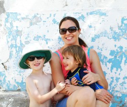 My gorgeous boys and I in Greece