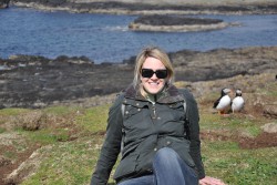 Isla of Staffa, Scotland to see the puffins.