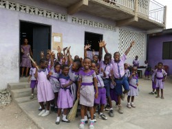 Children at a private school in Jericho village, near Accra