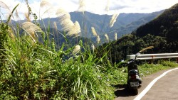 Scooter trip in the mountains.