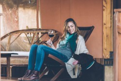 Glamping Hub photo shoot with my dog Pumba